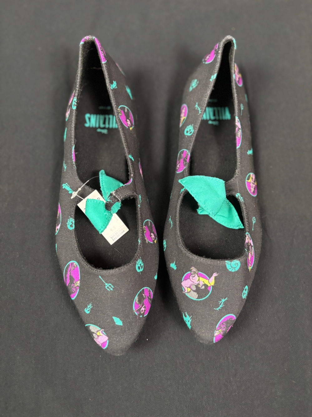 Torrid Disney Villains Black Mary Jane Shoes with Teal Bow